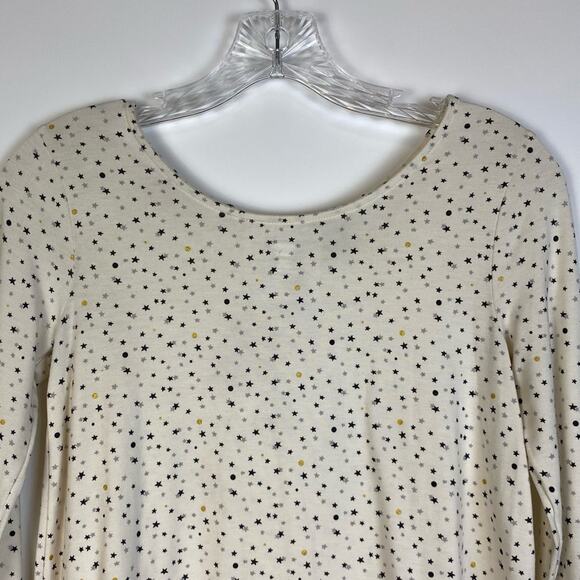 OLD NAVY CREAM GIRLS STAR POLKA DOT T-SHIRT TOP SIZE LARGE - Picture 8 of 9